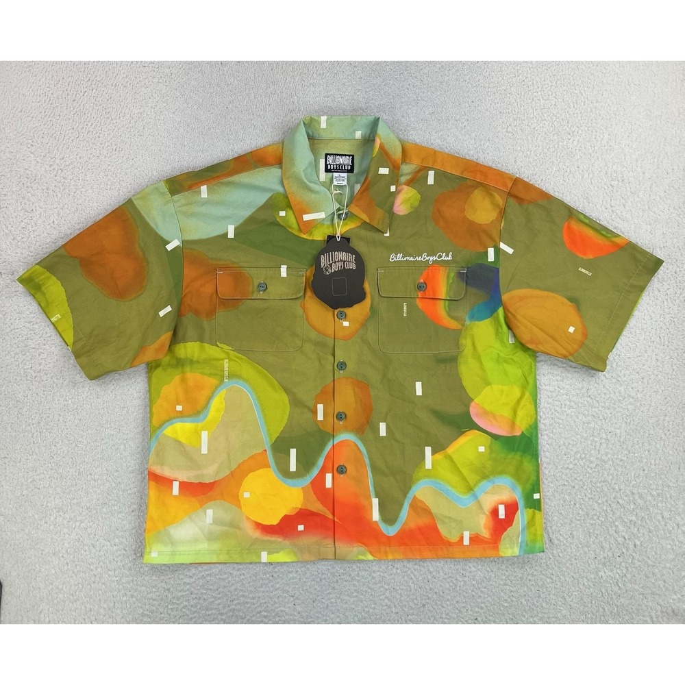 Billionaire Boys Club Shirt Mens Large Multicolor Lifeform S/S Woven Button Up